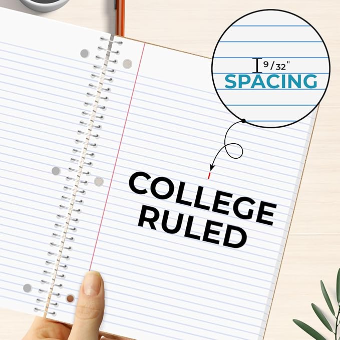 Rosmonde 720 Packs (Pallet) 3 Subject Notebooks, Spiral Notebook Bulk, College Ruled, Pallet of Notebooks,150 Sheets (300 pages),8 x 10-1/2",Bulk Spiral Notebooks for School & Office, 4-7 Days Transit