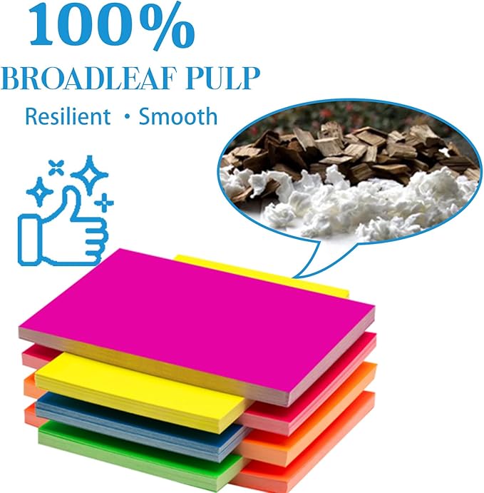Index Cards 210-Count 4x6 Inch,178GSM Heavyweight Set of 7 Fluorescent Colors Paper Multicolor Study Cards