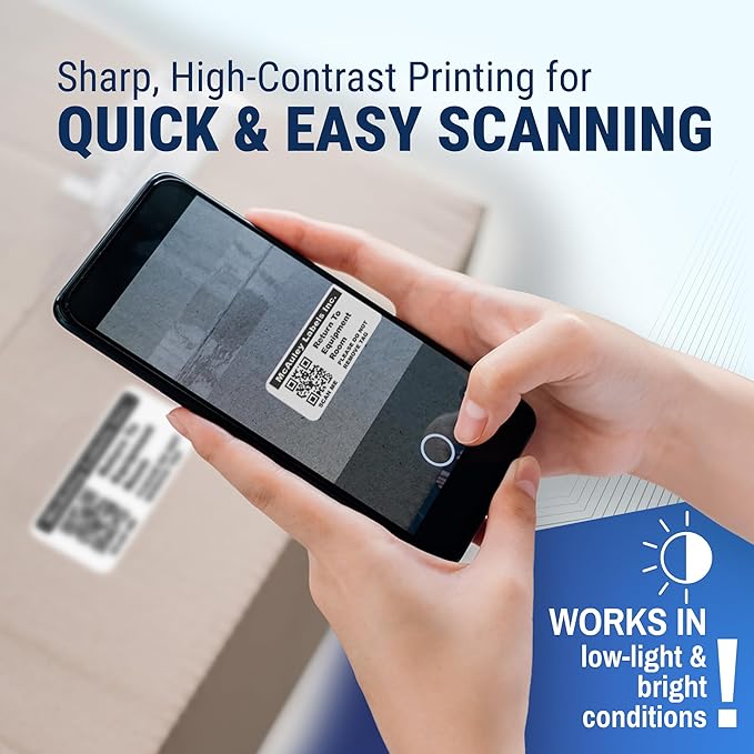 McAuley Labels Custom QR Code Stickers - Numbered, Permanent, Adhesive Asset Tags for Equipment - Metalized Silver Polyester - 1.5x0.75 Inches