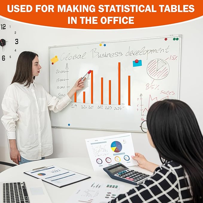 AmazingSpark Magnetic Tape Roll Thin Strips, 0.39 Inch x 66 Feet Magnetic Board Dividers Whiteboard Graphic Decorative Tape Marking Line for Classroom Office Art Accessories(Orange)