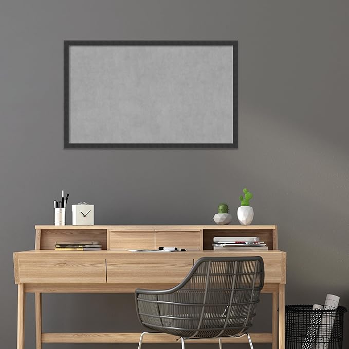 Amanti Art Black Framed Magnetic Board 26x42 Large Vision Board for use with Magnets, 100% Metal Sheet to Display Items as Office Decor or for Home Organization in mudroom, Kitchen or Kids Room