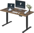 FLEXISPOT E6 3-Stage Dual Motor Electric Standing Desk 55 x 28 Sit Stand Up Desk, Holds 220 lbs, Adjustable Height w/Memory Presets, One-Piece Special Walnut Desktop & Black Frame, Ships in 2 Boxes