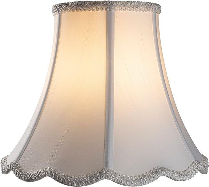 Bell Lamp Shade, Saangseon White Lampshade Replacement 6'' Top x 11.5'' Bottom x 9.5'' Slant Height x 9'' Vertical Height, Lamp Harp Included