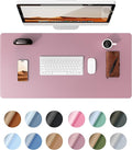 YSAGi Leather Desk Protector, Office Mat, Large Mouse Mat, Non-Slip PU Leather Blotter, Laptop Pad, Waterproof Writing Pad for Office and Home (Pale Mauve, 31.5" x 15.8")