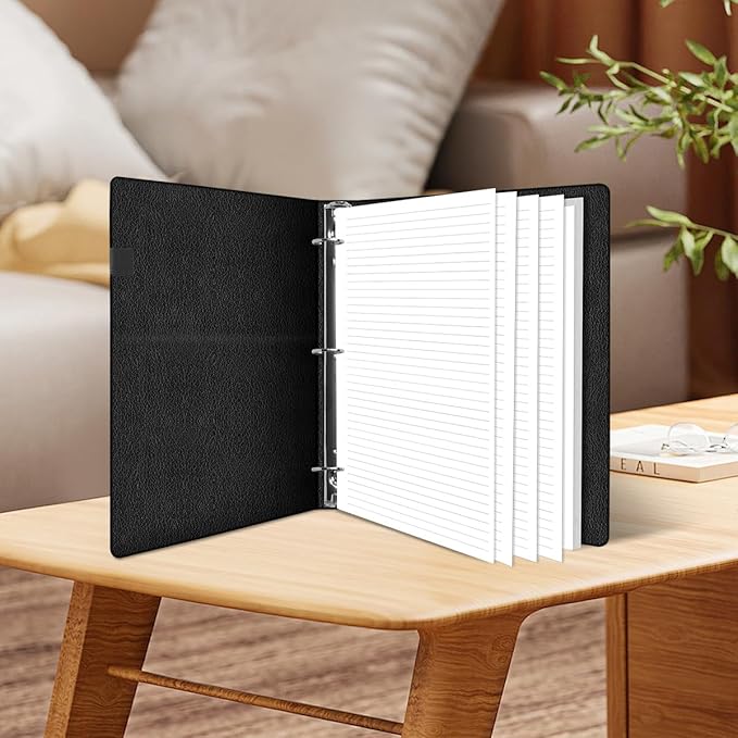(3-Pack) 3-Hole Line Paper Refills, Letter Size Loose-Leaf Paper, 300 Sheets/600 Pages, 100gsm White Paper, 8.5'' x 11''