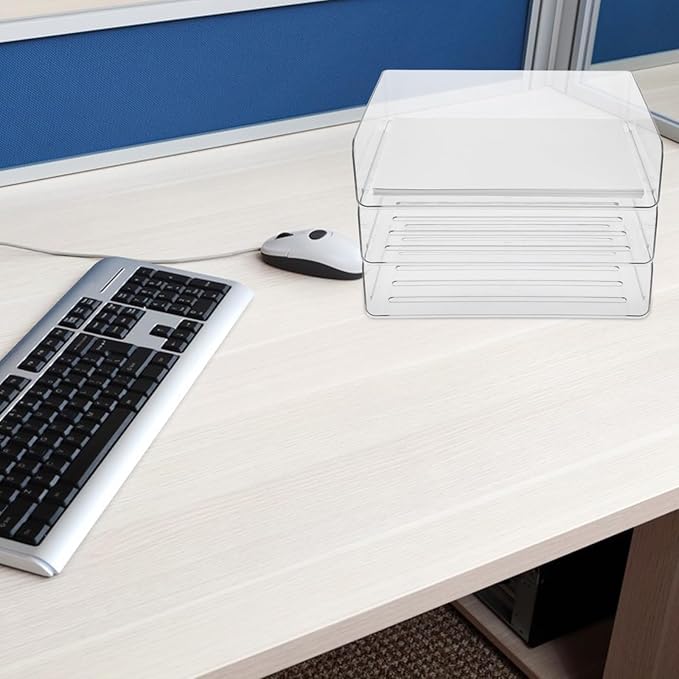 SUPVOX Desk Organizer Tray Stackable Letter File Holder Desktop Storage for Office Home School Simple Stylish Workspace Organizer for Paper