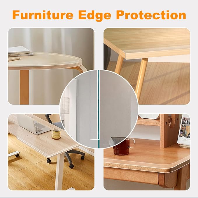 Clear Soft Corner Protectors for Furniture Strip,0.8 in x 13.12 FT,Sharp Edge & Table Bumper,Window Edge,Wall Protector, Soft Corner Guards Safe for Proof,Table Corner Protectors in Family,2 Rolls