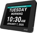 American Lifetime New 2026 Dementia Clock Large Digital Clock for Seniors, Alzeimer Clock Large Display with Custom Alarms, Clock with Day & Date for Elderly, Digital Calendar Premium Black Pro