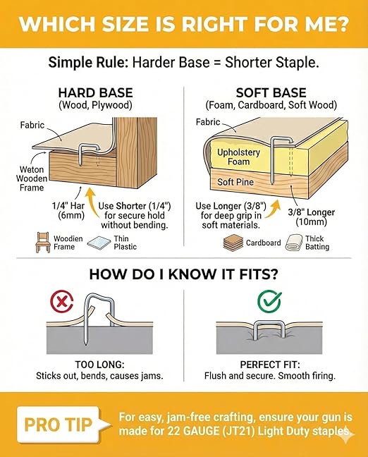 YEAHOME Light Duty Staples for Staple Gun, 3000 Counts 5/16-Inch JT21 Staples Standard Refill for Stapler, Suit for Upholstery, Crafts, General Repairs