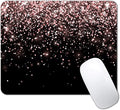 IMAYONDIA Mouse Pad, Rose Gold Glitter Black Mouse Pad, Non-Slip Rubber Base Women Mousepad, Mouse Mat Pad for Work, Game, Office, 9.5 x 7.9 Inch - Beautiful Modern Luxury Design