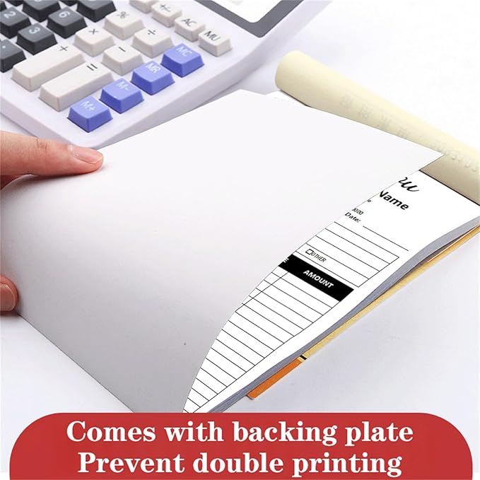 Custom Invoice Book in 3-Part /2-Part Receipt Book with Carbon Copies Personalized Carbonless Service Invoice Form Books Sales Order Book with Company Name Logo Address,C3-Thank You Receipt