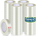Treela 60 Rolls 1 Inch x 60 Yards Filament Strapping Tape 5.5 Mil Transparent Reinforced Fiberglass Heavy Duty Packing Shipping Tape for Sealing Binding Fixing