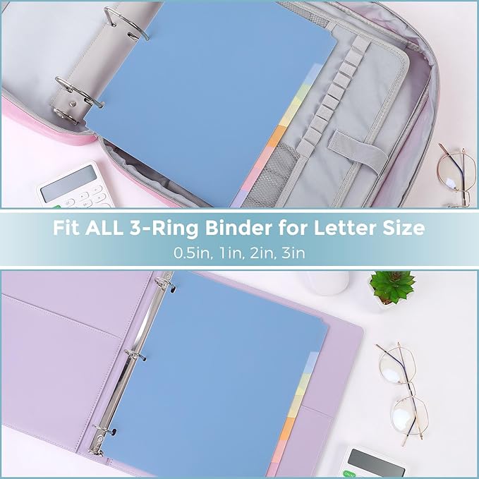 SKYDUE Durable Plastic 8-Tab Dividers,2sets,Big Tab Dividers for 3 Ring Binder, Write&Erase 3 Ring Binder Dividers with Tabs,with Sticker Labels