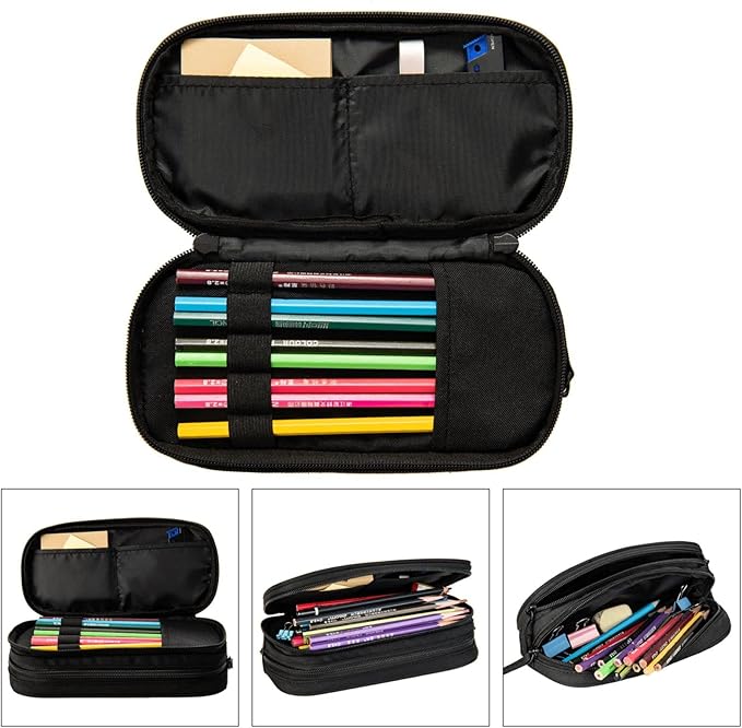 Pazacon Cute Initial Pencil Case for Kids Students, Large Capacity Pencil Pouch for Boys Girls, Letter Design Pencil Box Pen Bag Office Stationery Organizer, Rainbow Letter Q