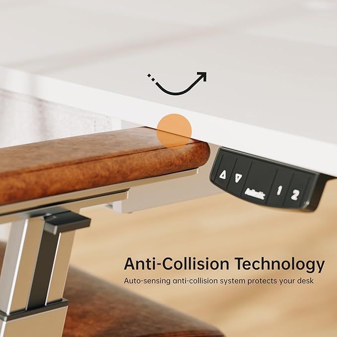 Agilestic Standing Desk with 2 Drawers, Adjustable Height Electric Desk with Storage, 55 x 24 Inches Sit Stand Up Computer Table, White