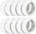 Perco Clear 1-Inch Perforated Circle Dot Sticker Labels — 10 Rolls, 10,000 Round Stickers — with Permanent Adhesive for Inventory Management, Color Coding, Garage Sales, Crafts—Made in USA