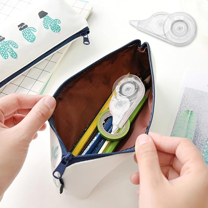 JEFURE 50 Pcs Correction Tape, 39.4 Ft White Wrong Out Tear-Resistant Bulk, Instant Corrections Easy To Use Applicator for School, Office, Note Taking, Journal (Tape Width 0.2 in, Clear)