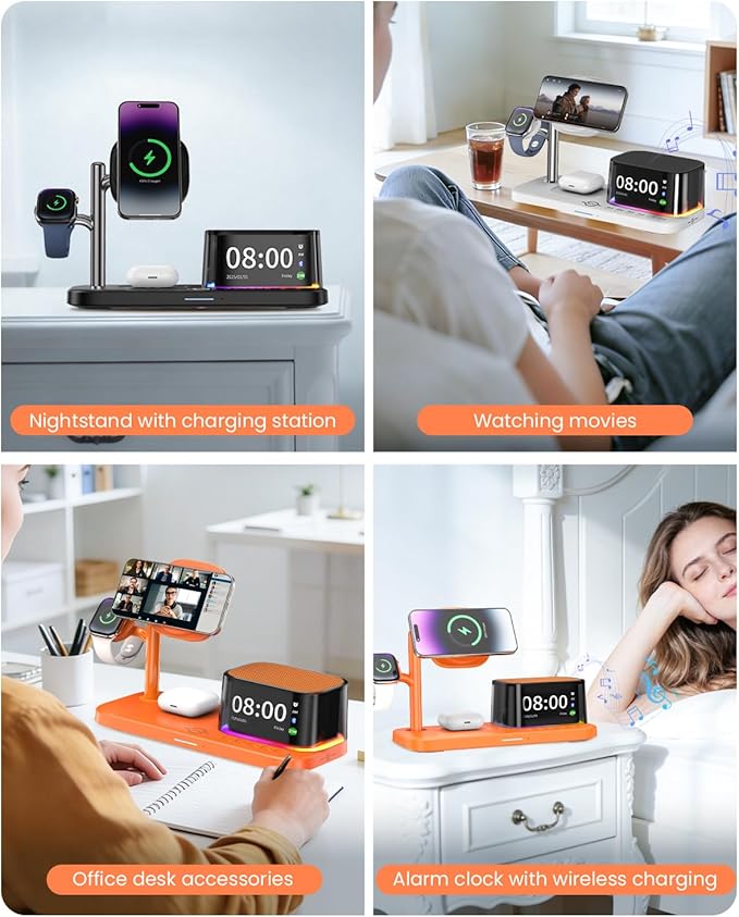 BLACKPAI 6-in-1 Wireless Charging Station for Multiple Apple Devices (Black)