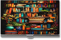 haigof Bookshelf Plant Business Card Holder Business Card Case Metal Business Card Organizer 3.7X2.2 In