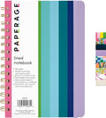 PAPERAGE Lined Spiral Journal Notebook, (Rainbow Stripe), 160 Pages, Hardcover Journal for Women & Men, Medium 5.5 in x 8 in - 100 GSM, Thick Paper, Spiral Notebook for Work, School & Journaling