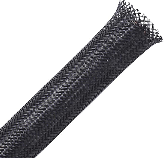 100ft - 1/4 inch PET Expandable Braided Sleeving – Black – Alex Tech Braided Cable Sleeve