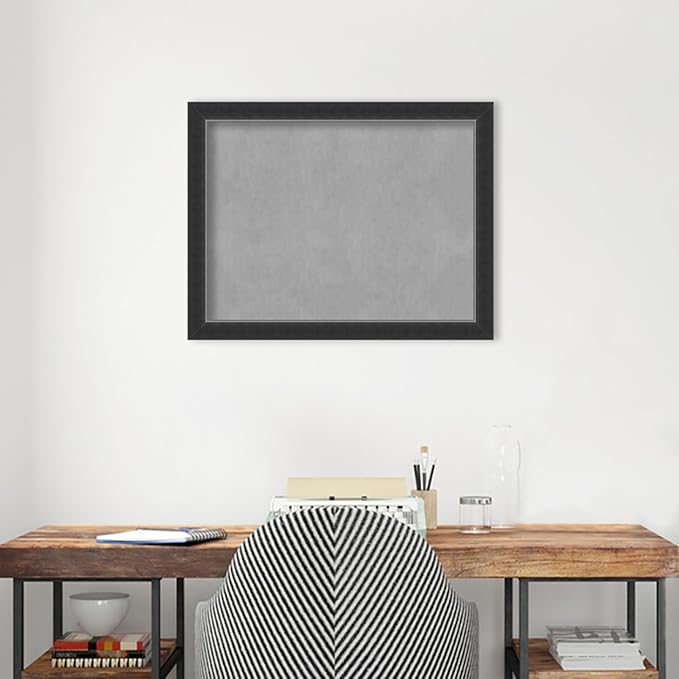 Amanti Art Black Framed Magnetic Board 21x27 Medium Vision Board for use with Magnets, 100% Metal Sheet to Display Items as Office Decor or for Home Organization in mudroom, Kitchen or Kids Room