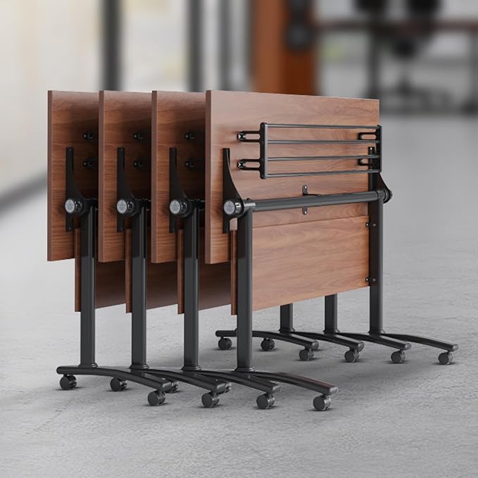 Conference Table,Folding Conference Room Tables Modern Folding Training Table with Flip Top,Mobile Conference Table with Four Locking Wheels,Executive Desk for Meeting Room,Office(2pack 120 * 60 * 75)