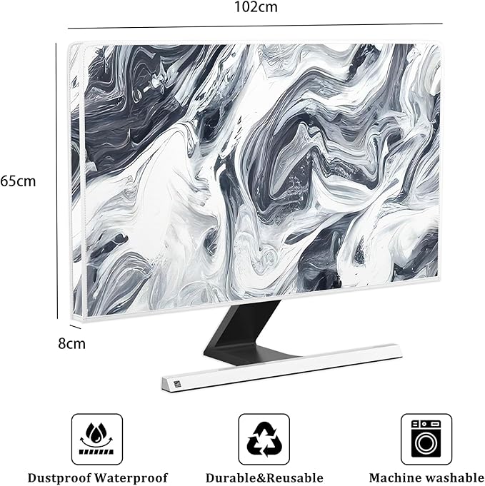 Baocicco Abstract Gray Marble Waterproof 40, 41, 42，43 Inch Television Cover Anti-Static Dustproof Protective Television Covers for TV Screen Abstract Modern TV Dust Cover for Home LED LCD OLED TVs