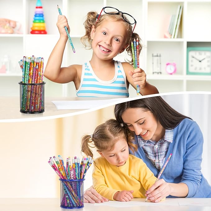 60 Pcs Motivational Pencils Bulk, Rainbow Inspirational School Pencils for Classroom, Cute Pencil with Encourage Positive Sayings, Back to School Supplies for Kids Student Teacher Classroom Reward