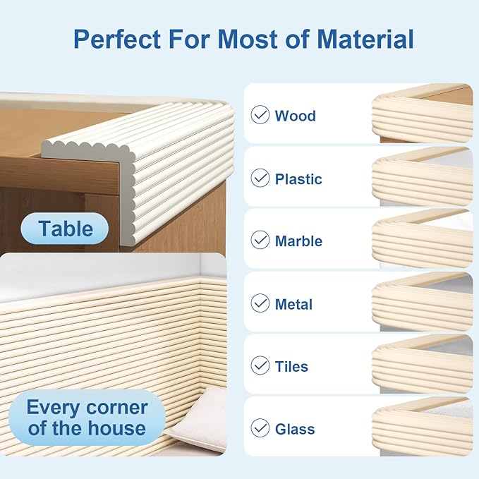 Edge Protector,Baby Proofing Baby Edge Protector Strip Safety,Soft Rubber Foam Padding,Edge Corner Guards Protector Corner Edge Bumpers for Furniture (Grey, 16.4Ft x 3.15" W x 0.31" Th)