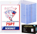 25-Pack One Touch Card Holders - 75pt Sleeved Card Magnetic Holder, with 2.63"x3.7" Larger Inner Dimension, First Insert Card into Soft Card Sleeve, Then Place into Card Holder for Double Protection ﻿
