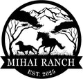 efcustomgifts Personalized Horse Ranch Metal Signs,Horse Signs for Barn, Custom Horse Farm Name Sign, Rustic Farmhouse Wall Decor, Custom Horse Entryway Sign farmhouse Gift