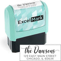 ExcelMark Address Stamp - Custom Return Address Stamp with Elegant Designs, Vibrant Colors & Patterns – Perfect for Mail, Invitations & Gifts (Seafoam Mount, Signature Script)