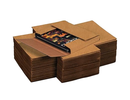 Tape Logic TLM752BFK Easy-Fold Mailers, 7 1/2" x 5 1/2" x 2", Kraft (Pack of 50)