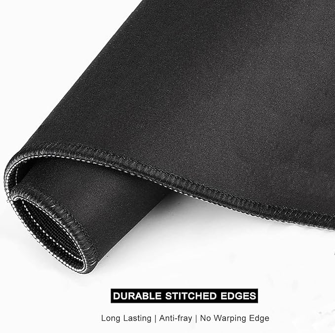 Auhoahsil Mouse Pad, 12 x 10 in Flower Theme Computer Mouse Pad for Desk, Premium-Textured Non-Slip Rubber Stitched Edges Waterproof Square Mouse Mat for Gaming Work Wireless Mice, Black