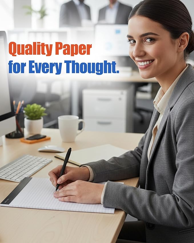 Mintra Office Legal Pads - ((PREMIUM WHITE 6pk, 5in x 8in, NARROW RULED))