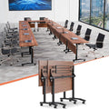 Conference Table,55.1''Folding Conference Room Table for 4-12 People,Mobile Flip Top MeetingTraining Table with Different Coulor and Styles for Offices, Classrooms,Meeting Room (2, 70.8''D)