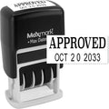 MaxMark Self-Inking Rubber Date Office Stamp with Approved Phrase & Date - Black Ink (Max Dater II), 12-Year Band