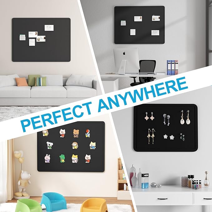 Large Felt Bulletin Board for Wall, 48"x36" Frameless Picture Board, Soft Felt Cork Board for Office, Home Planning & Office Wall Decor, Easy Install Pin Board