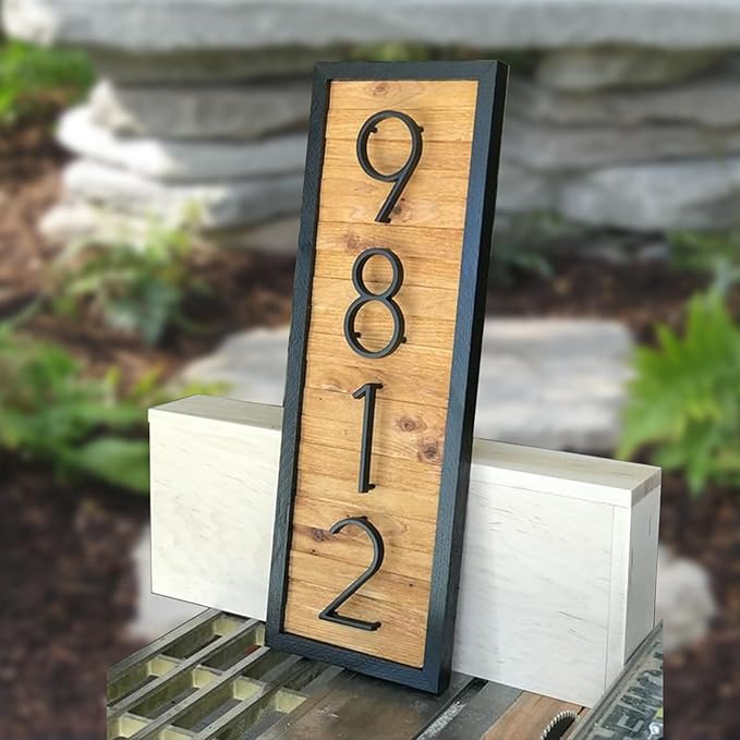 5" Floating Stainless Steel Address House Number, Modern Metal Anti-Rust House Numbers with Nail Kits for Door Garden Mailbox Decor Visibility Signage (6)