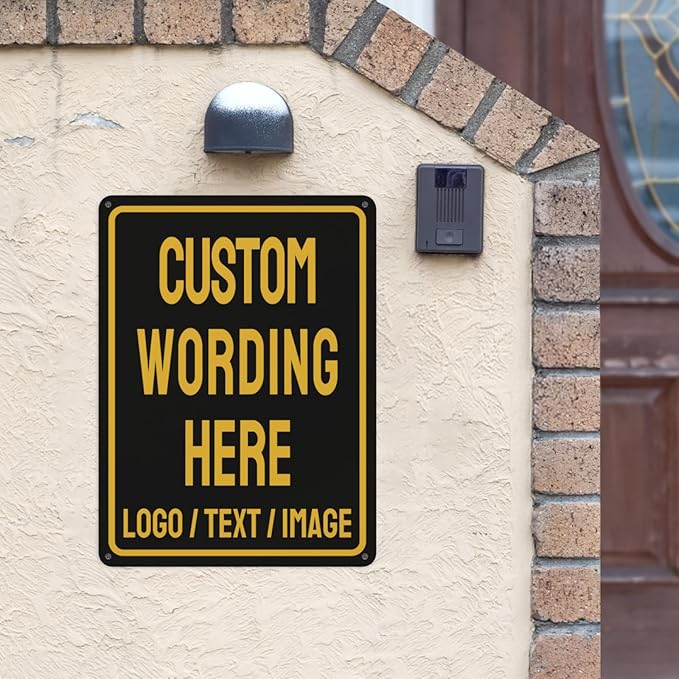 Custom Sign Bulk Personalized Metal Signs For Outdoor Indoor Business Home Store Office Yard Street Lawn Make Your Own Customized Signs With Your Logo Text Photo, 17x12inch