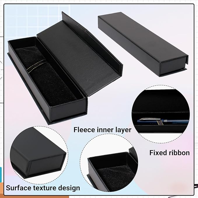 Olutacot 84 Pcs Pen Gift Boxes Empty Black Ballpoint Pen Gift Box with Cushion Pen Jewelry Display Box Empty Present Collection Cases for Birthday Souvenir Business Gifting Office Supplies