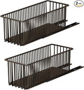 TrailBlaze Heavy Duty Pull Out Wire Storage Baskets for Kitchen Cabinets – Carbon Steel Slide-Out Drawers – Undershelf Pantry & Bathroom Organizer – Easy Install