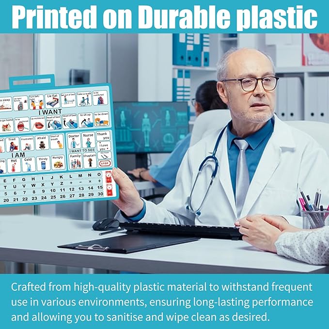 2 Pcs 15''x 11''Nonverbal Communication Board,for Patient、Stroke Therapy Equipment for Adults、AAC Device for Autism、Communication Board for Nonverbal People（no Handle）