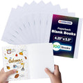 Hygloss Blank Books - Bulk 100 Pack – 4.25" x 5.5" A6 White Paperback Blank Books for Kids to Write Stories, Doodle, Arts & Crafts – Plain Drawing Sketchbook, Unlined Journal, Notebook Without Lines