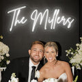 Custom Neon Sign Wedding Last Name, Plug/Battery Operated Neon Lights Customizable for Backdrop Reception, Hanging Personalized Lighted LED Signs for Bar Business, Party, Kids Room Bedroom Wall Decor