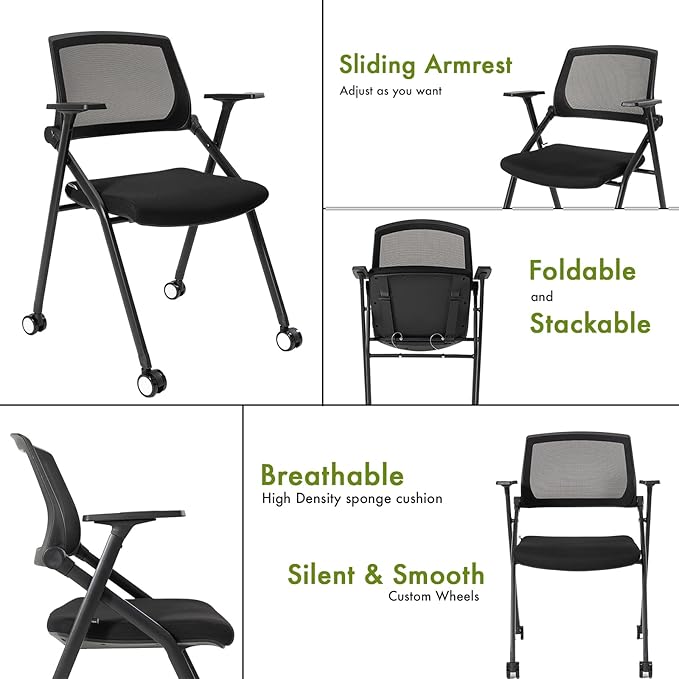 VACYOVKE 20 Pack Folding Chairs Capacity Portable Nesting Commercial Seat for School Events Office Picnic Kitchen Conference Waiting Training Room