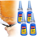 401 Super Glue Nail Liquid for Shoes Repair High Strength Multi Purpose Adhesive for Metal Plastic Jewelry Fast Drying Low Whitening (4 Pack 20ml Each)