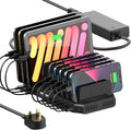 Alxum USB Fast Charging Station with Quick Charge 3.0, 10 Port Charging Stand for Multiple Devices, Compatible with iPad, iPhone, Samsung Galaxy, Black