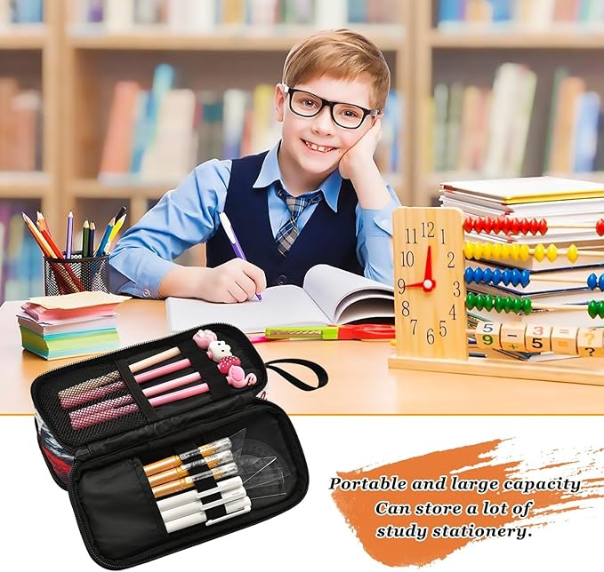 BOENLE Custom Racing Car Truck Pencil Case Box Boys Girls Personalized Name Large Pencil Pouch Stationery Pen Bag Organizer for Kids Adults School Office